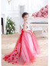 Floral Satin Petals Colorful Flower Girl Dress